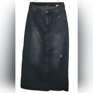 Shein denim maxi skirt w/back split and pockets